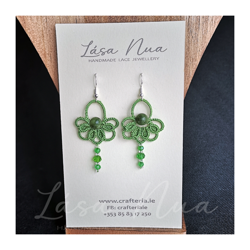 Conamara marble tatted earrings